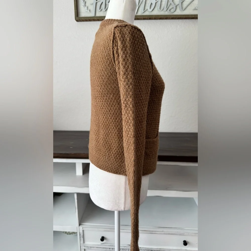 Tory Burch Ross Cardigan Toggle Sweater Wool Alpaca Camel Women's‎ Size XS P
